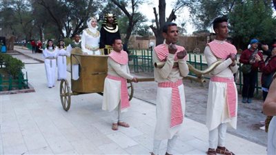 شاهد.. أول حفل زفاف فرعوني بالقرية الفرعونية