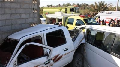 إصابة 14 في تصادم أتوبيس وأجرة بالعدوة شمال المنيا