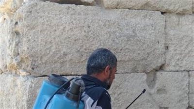 تطهير وتعقيم طابية النحاسين والبرج الغربي بالشلالات بالإسكندرية