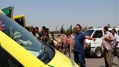 انقلاب سيارة محملة بـ40 طن ردة على الصحراوي الغربي بسوهاج