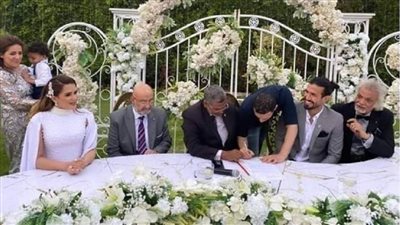 بالصور..قائد أنبي يحتفل بعقد قرانه على الإعلامية شيماء صابر