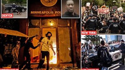 شاهد.. أمريكا تحترق وإغلاق البيت الأبيض بسبب مظاهرات منيابوليس (صور)