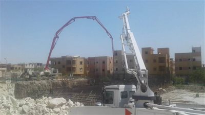  بدء صب الخرسانة لرافع المياه المغذي لمناطق 