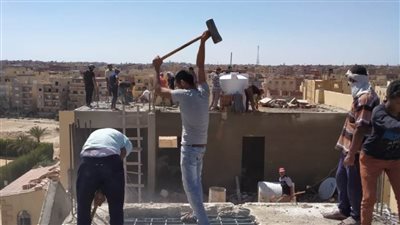بالصور.. حملات مكبرة لإزالة مخالفات البناء والتعديات بأكتوبر