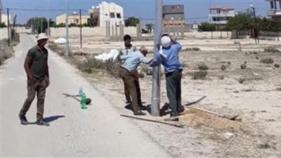 رفع كفاءة أعمدة الإنارة والإضاءة بمركز ومدينة برج العرب بالإسكندرية