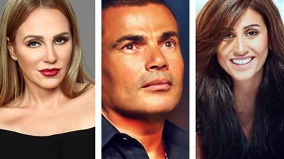 عمرو دياب وزوجته ينعيان والد طليقته شيرين رضا