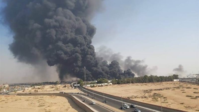 حريق طريق القاهرة