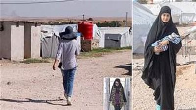 داعشية تخلع النقاب وترتدي الجنيز بعد حصولها على حكم بالعودة إلي بريطانيا 