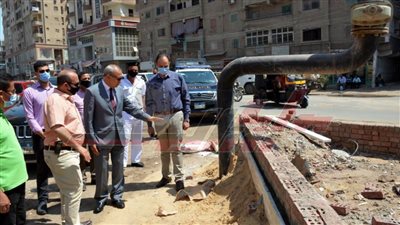 محافظ القليوبية يتفقد منطقة تسرب المياه بشبرا الخيمة 