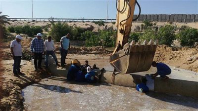 إصلاح العطل بخط المياه الرئيسي بشمال سيناء