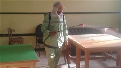 نظافة وتعقيم المدارس عقب إجراء العملية الانتخابية بالبحيرة