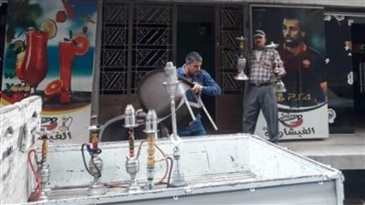 غلق وتشميع 5 كافيهات ومصادرة 12 شيشه بالشرقية