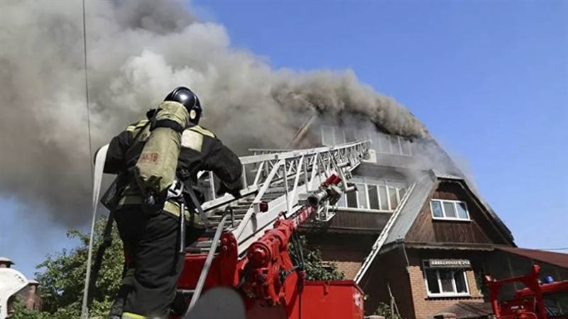 حريق في محطة غاز