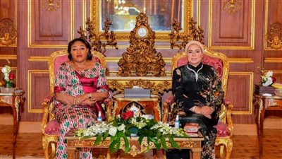 انتصار السيسي تستقبل قرينة رئيس جمهورية الكونغو