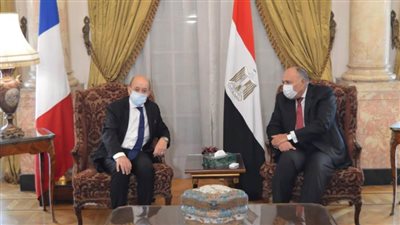 وزير الخارجية يبحث مع نظيره الفرنسي سبل تعزيز العلاقات الثنائية  