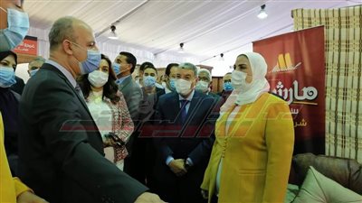 وزيرة التضامن ومحافظا المنيا ودمياط يفتتحون معرض ديارنا للأثاث الدمياطي