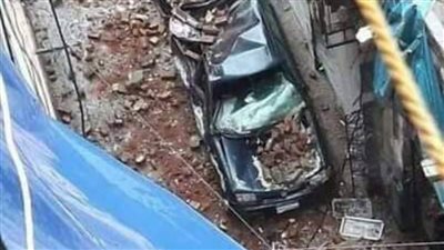 انهيار جزء من عقار بمحرم بك بالإسكندرية