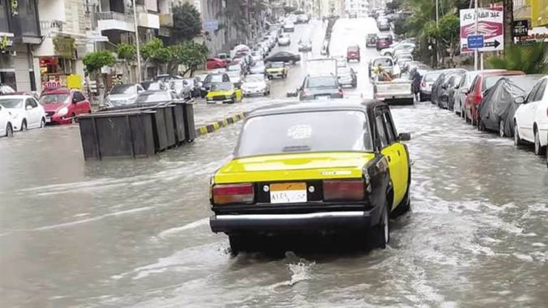 سقوط أمطارغزيرة بالإسكندرية