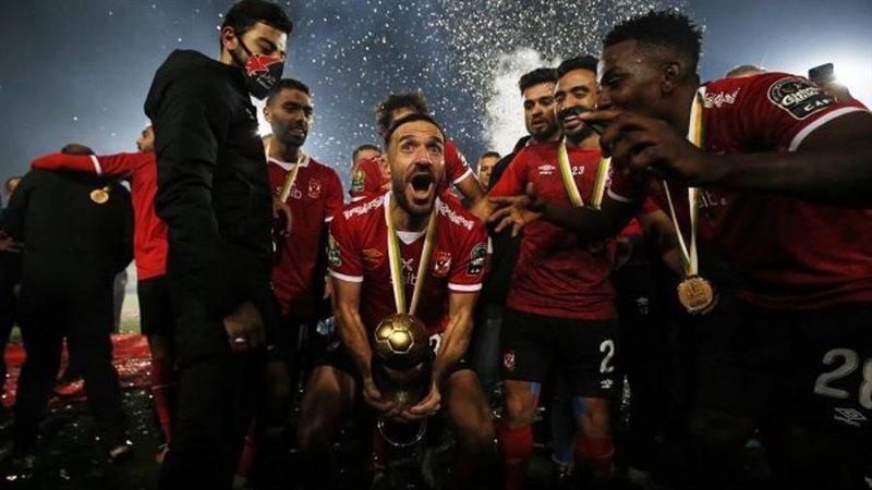 احتفال لاعبي الأهلي