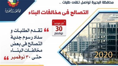 غدًا.. آخر مهلة للتصالح في مخالفات البناء بالبحيرة