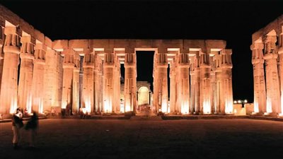 شركة الصوت والضوء تقيم احتفالية بمعبد الكرنك بالأقصر