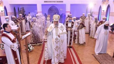 البابا تواضروس الثاني يترأس قداس عيد الميلاد المجيد من دير الأنبا بيشوى بدون حضور شعبي