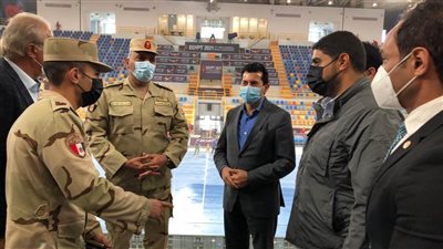 بالصور.. الاستعدادات النهائية بالصالة المغطاة بالعاصمة الادارية الجديدة