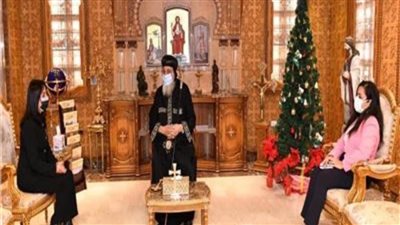 البابا تواضروس يستقبل رئيس قومي المرأة وسفيري الاتحاد الأوروبي وبلجيكا