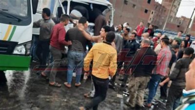 إصابة شخص في حادث تصادم بالطريق الزراعي بطوخ