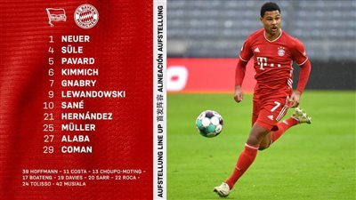 تشكيل مرعب لفريق بايرن ميونخ في مواجهة هرتا برلين