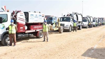 محافظ الشرقية يشهد اصطفاف المعدات الهندسية المشاركة في تطوير قرية مركز الحسينية