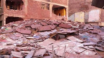 انهيار جزئى لعقار بشبرا الخيمة دون خسائر بشرية