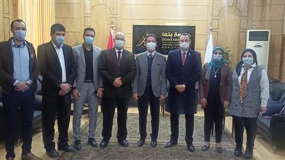 رئيس جامعة بنها يستقبل منسقي المبادرة الرئاسية 