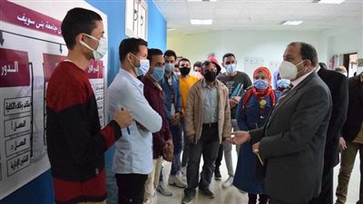 جولة تفقدية شرقًا وغربًا  لرئيس جامعة بني سويف