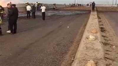 فتح الطريق الدولي الساحلي بالبحيرة.. بعد إزالة آثار حريق خط الغاز بالمعدية