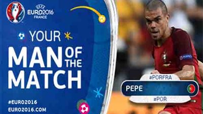 بيبي يفوز بجائزة أفضل لاعب في مباراة نهائي اليورو بين البرتغال وفرنسا