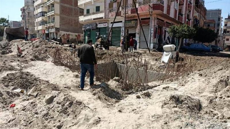 أعمال إنشاء نفق للمشاه