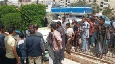 إصابة ٣ أشخاص فى حادث تصادم بمركزجرجا 