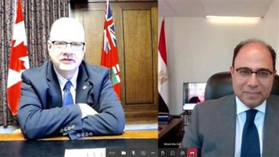 السفير أحمد أبوزيد يبحث مع نائب رئيس وزراء مقاطعة مانيتوبا الكندية مجالات التعاون مع مصر