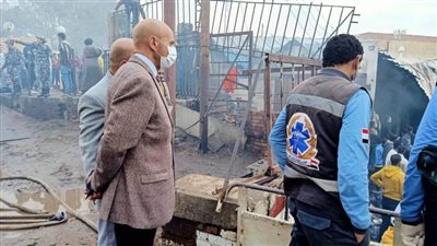 وكيل صحة الشرقية يتابع نشوب حريق بأكشاك  محطة الزقازيق  