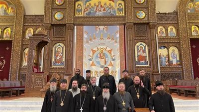 وفد رهبان أوكرانيا يزور كاتدرائية ميلاد المسيح 