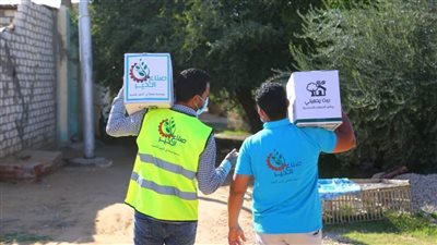  صناع الخير وساويرس للتنمية يوزعان  15 طن مواد غذائية وينظمان قافلة طبية موسعة لأهالىي قرى الجزائر وجورماشين بالوادي الجديد