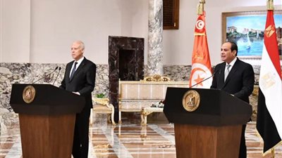 شاهد..مؤتمر صحفي مشترك بين الرئيس عبد الفتاح السيسي والرئيس التونسي قيس سعيد‎