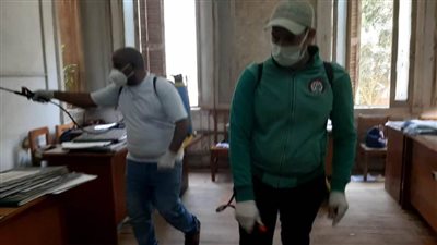 بالصور: رش وتطهير قصر إسماعيل باشا المفتش