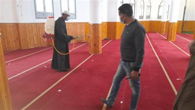 استمرار أعمال التطهير والتعقيم بمساجد كفر الشيخ