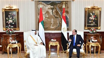 الرئيس السيسي عقب لقاء الشيخ محمد بن زايد: نمضي يدًا بيد في إطار الأخوة والصداقة والثقة بين مصر والإمارات