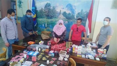 ضبط ٥١٨ عبوة أدوية بشرية منتهية الصلاحية و ١١طن أعلاف مجهولة المصدر