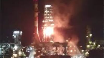 اندلاع حريق كبير في مصفاة نفط بمدينة حيفا
