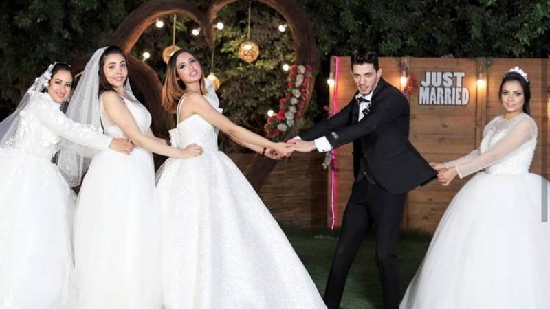 زواج شاب بأربع فتايات