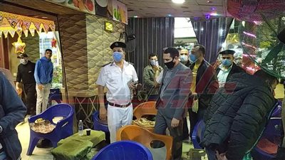 غلق مقاهي لضبط شيش وعدم تطبيق الإجراءات الاحترازية بكفر الشيخ